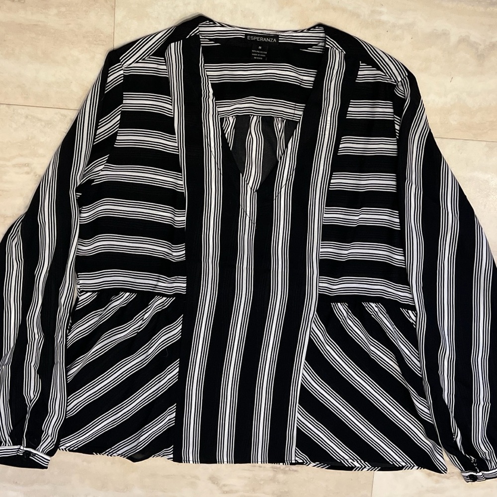 Express Monochrome Striped Top